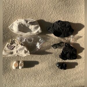 2 Prada Inspired Labubu Outfits: white and black